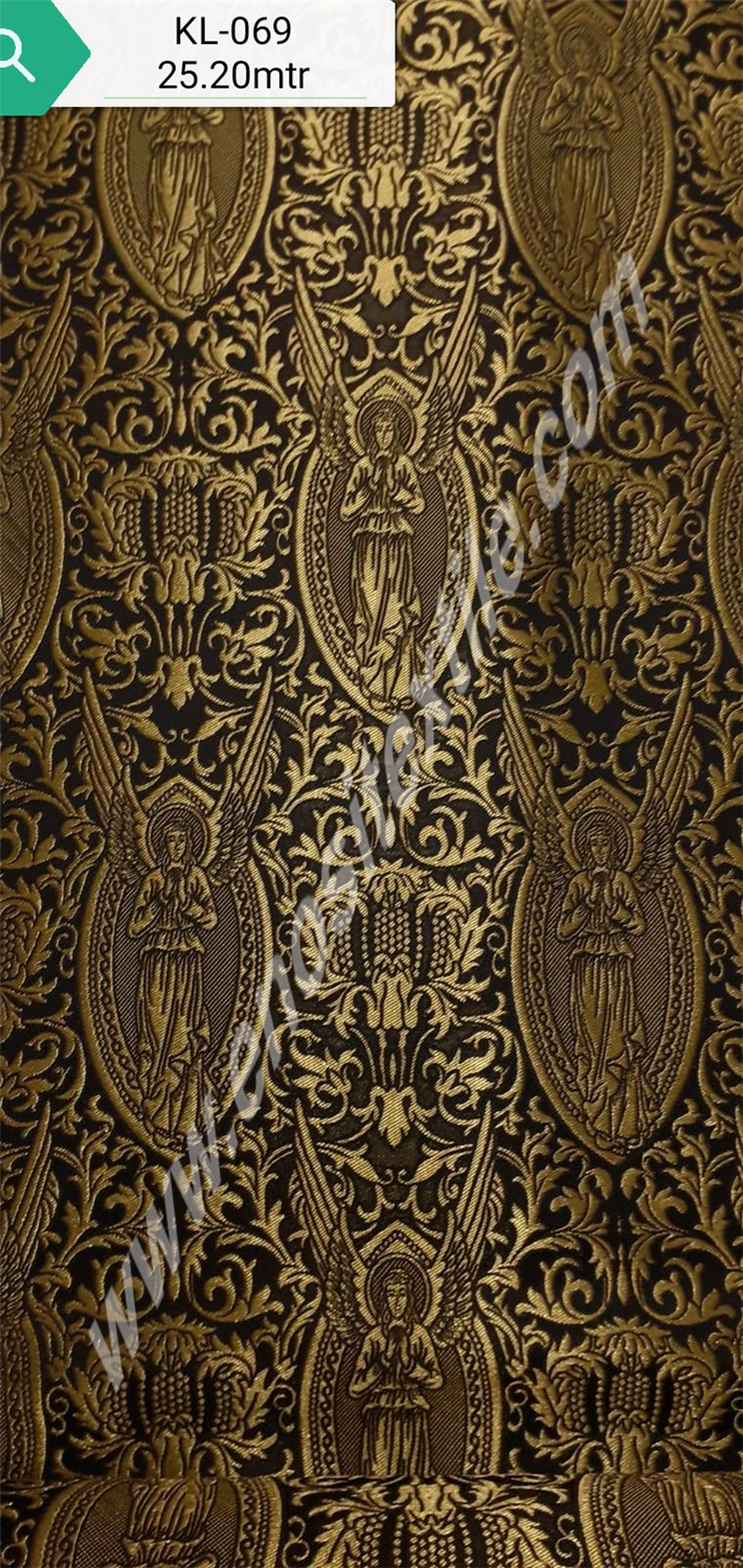 KL-069 Black-Gold Brocade Fabrics